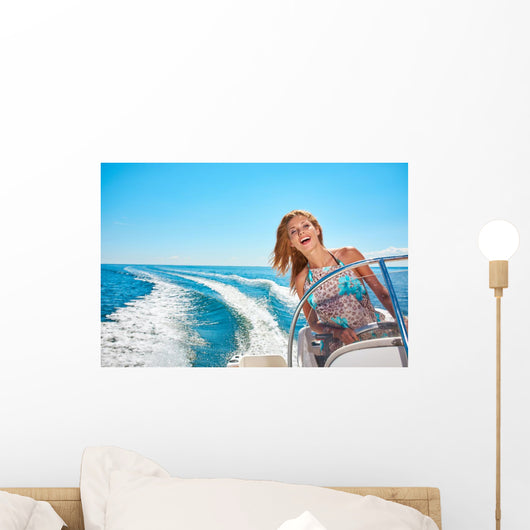 Summer Vacation Young Woman Wall Decal