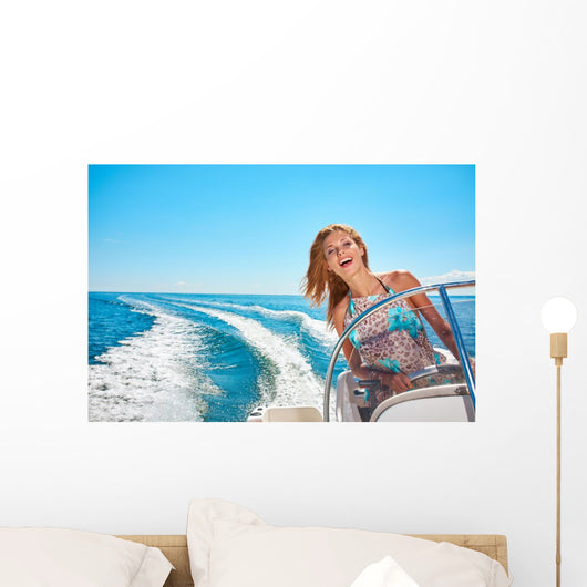 Summer Vacation Young Woman Wall Decal