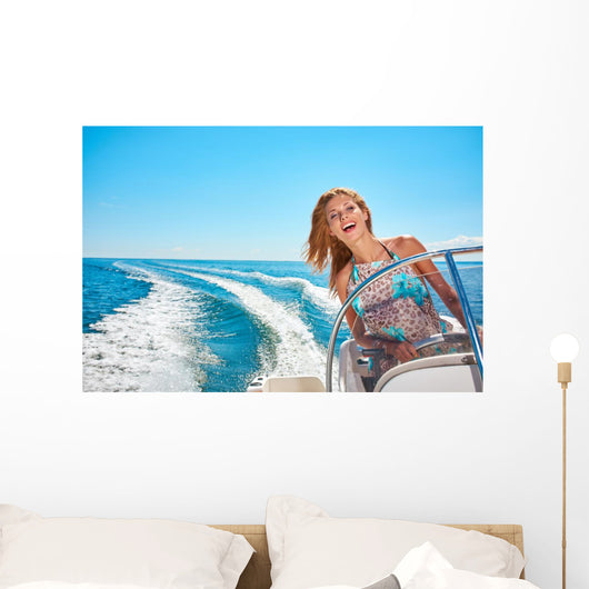 Summer Vacation Young Woman Wall Decal