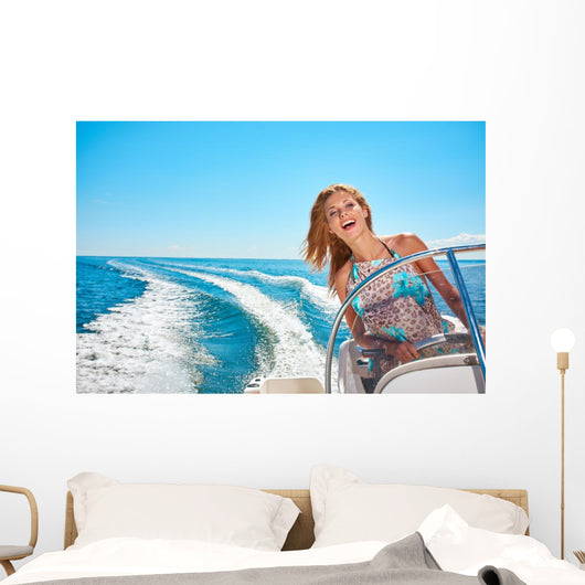 Summer Vacation Young Woman Wall Decal