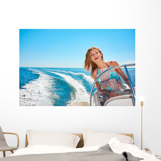 Summer Vacation Young Woman Wall Decal