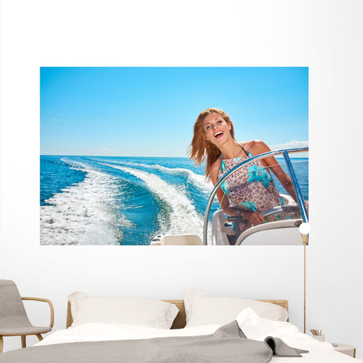 Summer Vacation Young Woman Wall Decal