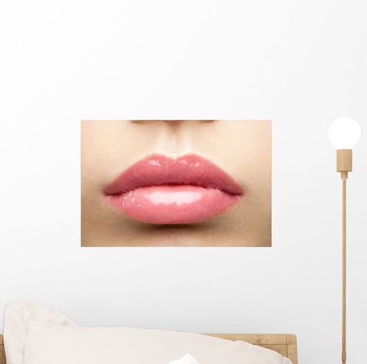 Beauty Glossy Pink Lips Wall Decal