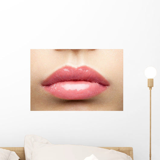 Beauty Glossy Pink Lips Wall Decal