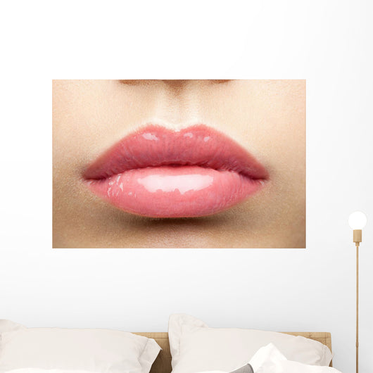 Beauty Glossy Pink Lips Wall Decal