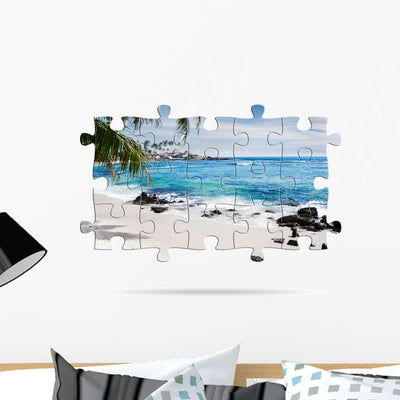 Puzzle Sea Wall Decal shown on a wall