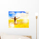 Free Happy Woman Enjoys Wall Decal
