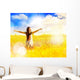 Free Happy Woman Enjoys Wall Decal