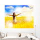 Free Happy Woman Enjoys Wall Decal