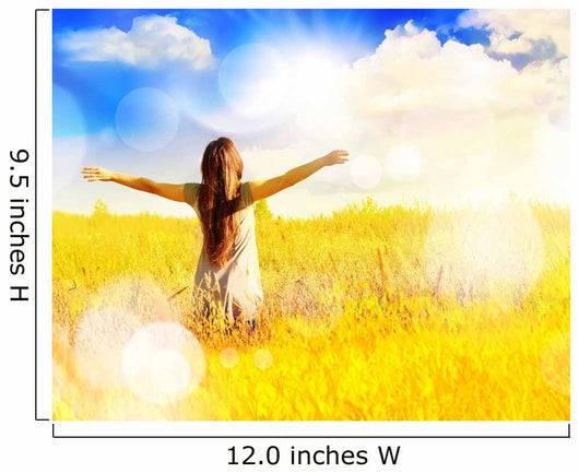 Free Happy Woman Enjoys Wall Decal