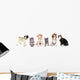 Cute Pets White Wall Decal Panoramic Wall Decal
