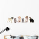 Cute Pets White Wall Decal Panoramic Wall Decal