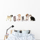 Cute Pets White Wall Decal Panoramic Wall Decal
