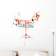 Colorful Music Stand with Wall Decal