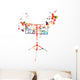 Colorful Music Stand with Wall Decal