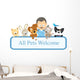 Vet Pets Holding Sign Wall Decal