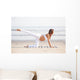 Pregnancy Yoga Workout Beach Wall Decal Design 2