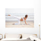Pregnancy Yoga Workout Beach Wall Decal Design 2