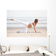 Pregnancy Yoga Workout Beach Wall Decal Design 2