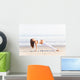 Pregnancy Yoga Workout Beach Wall Decal Design 1