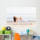 Pregnancy Yoga Workout Beach Wall Decal Design 1