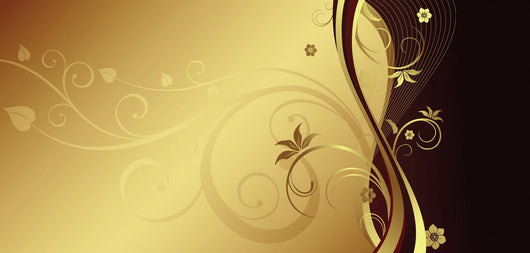 Golden Floral Wall Decal