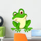 Funny Green Frog Cartoon Wall Decal