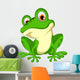 Funny Green Frog Cartoon Wall Decal