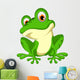 Funny Green Frog Cartoon Wall Decal