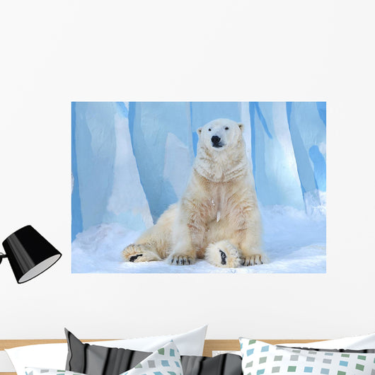 Polar Bear Sitting Icecap Wall Decal