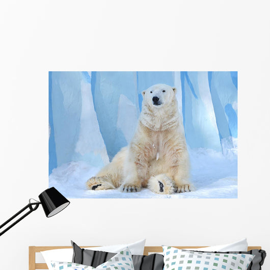 Polar Bear Sitting Icecap Wall Decal