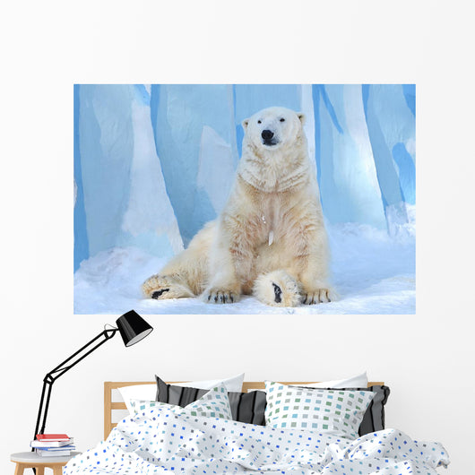 Polar Bear Sitting Icecap Wall Decal