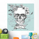 Skull and Flowers Day Wall Decal Design 2