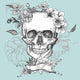 Skull and Flowers Day Wall Decal Design 2