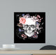Skull and Flowers Day Wall Decal Design 1