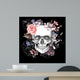 Skull and Flowers Day Wall Decal Design 1