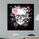 Skull and Flowers Day Wall Decal Design 1