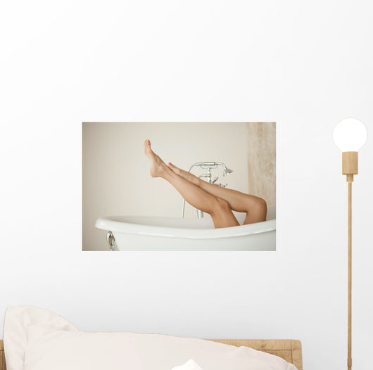 Long Woman Legs Bath Wall Decal