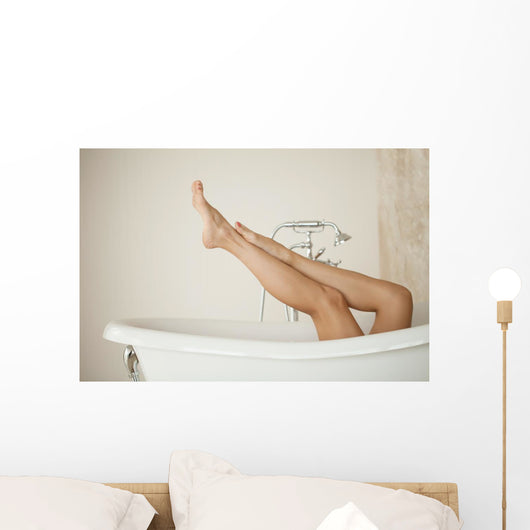 Long Woman Legs Bath Wall Decal