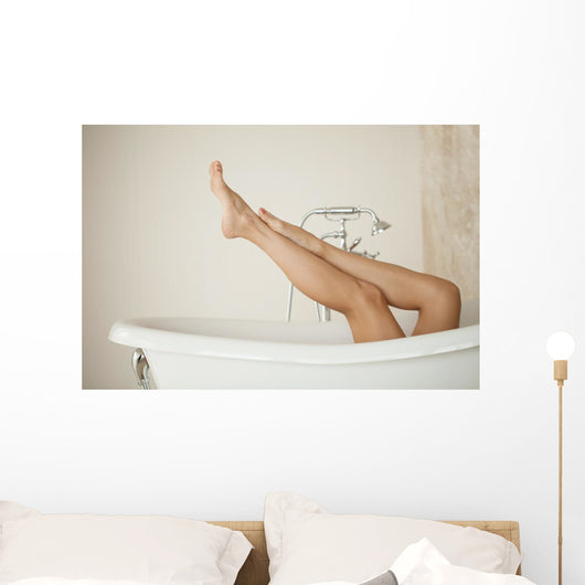 Long Woman Legs Bath Wall Decal