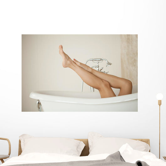 Long Woman Legs Bath Wall Decal