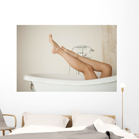 Long Woman Legs Bath Wall Decal