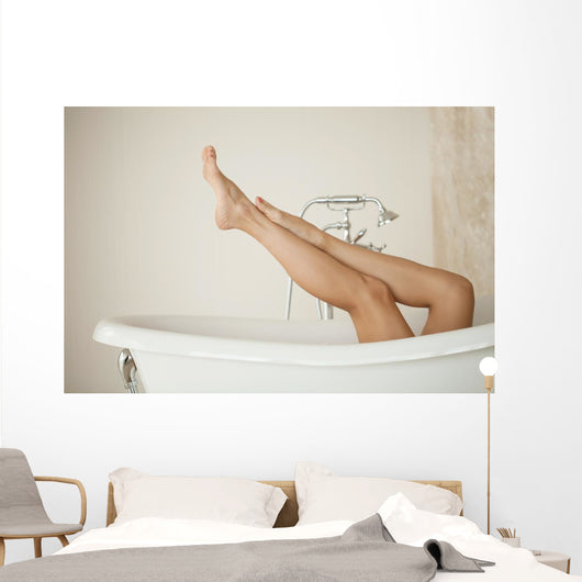 Long Woman Legs Bath Wall Decal
