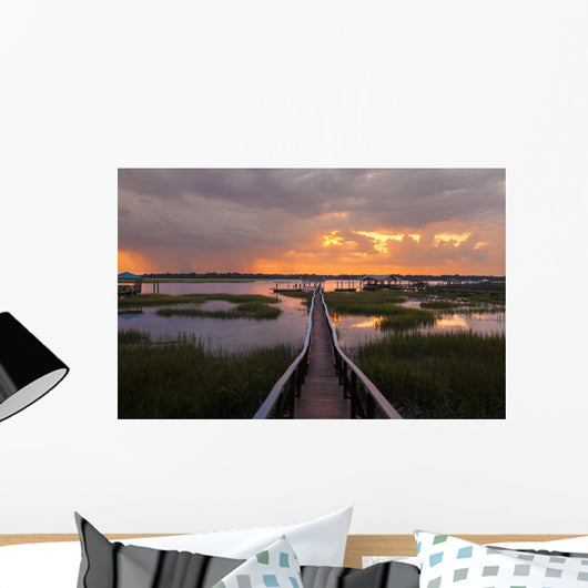 People Dock Sunset Wall Decal