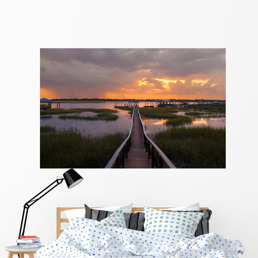 People Dock Sunset Wall Decal