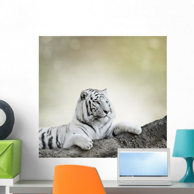 White Tiger Wall Decal Design 5 shown on a wall