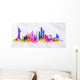 Silhouette Overlay City New Wall Decal Panoramic Wall Decal