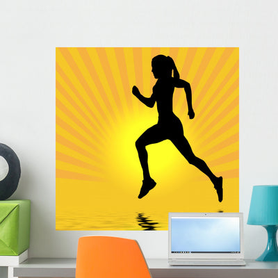 Runner and Reflection Wall Decal shown on a wall
