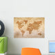Vintage Paper with World Wall Decal