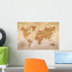 Vintage Paper with World Wall Decal